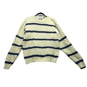 Vintage Britches Great Outdoors Sweater Medium Preppy Fisherman Knit Striped
